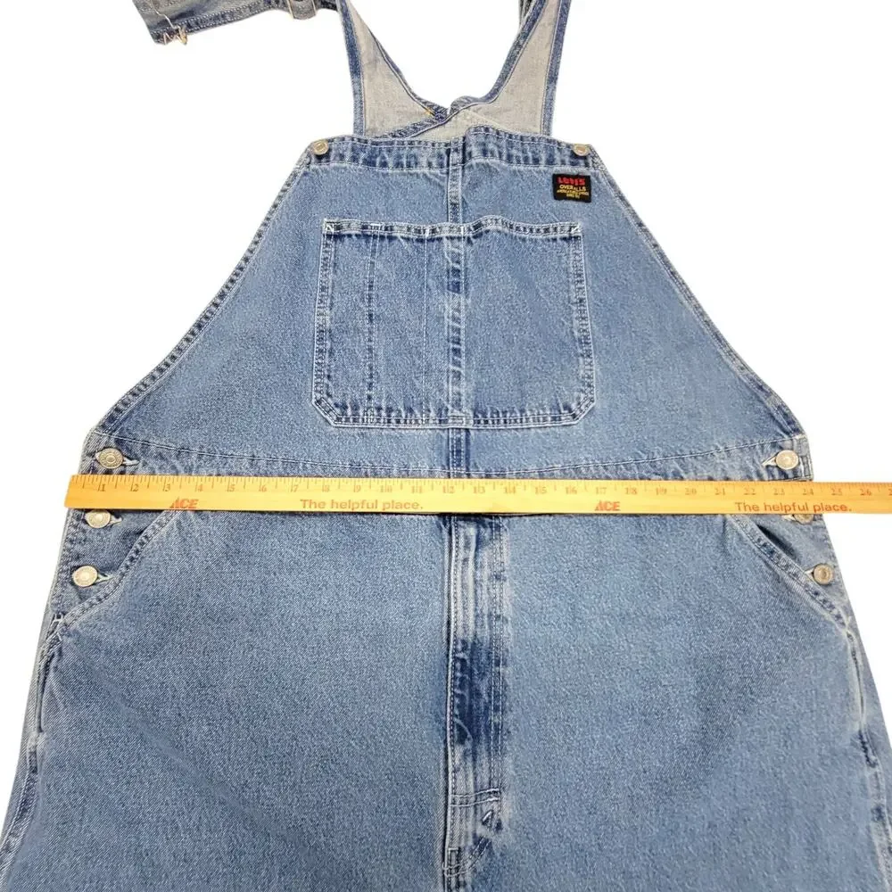 Levi's Blue Denim Bib Overalls Mens 3XL Carpenter Workwear Loose Fit Jeans
